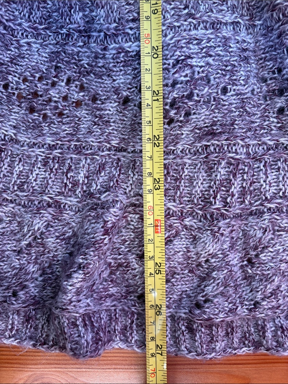 Reitmans Heathered Purple and White Cardigan Open Front Detailed Knit XL - Picture 11 of 11